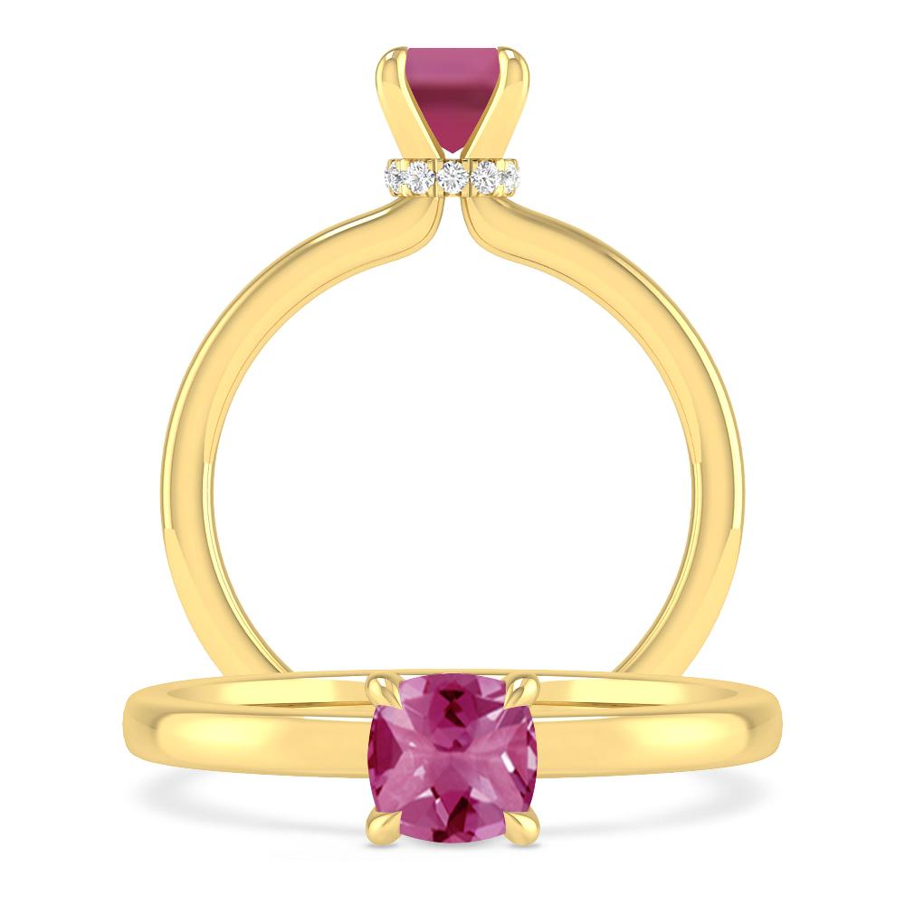 Yellow Gold - Pink Tourmaline