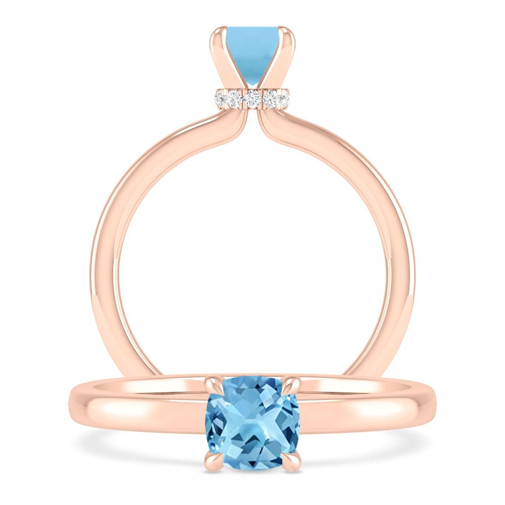 Rose Gold - Blue Topaz