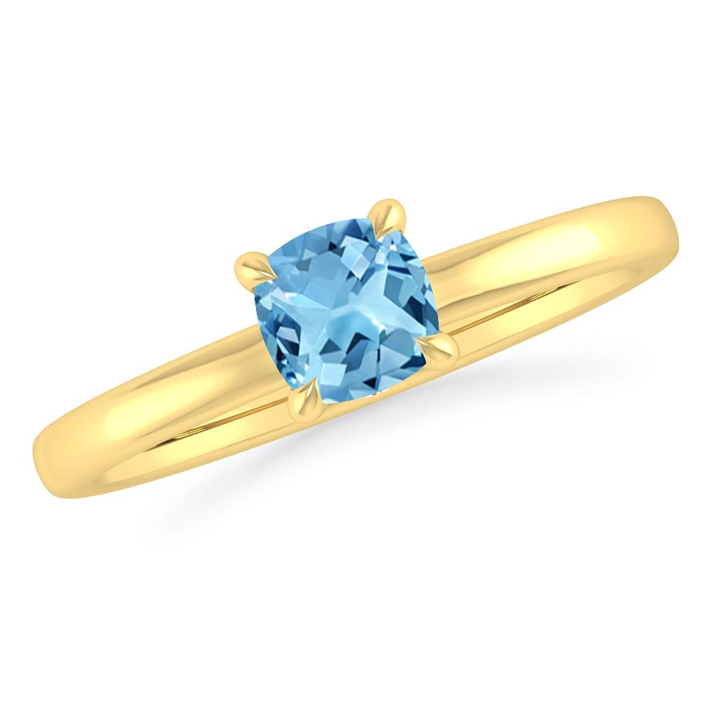 Yellow Gold - Blue Topaz