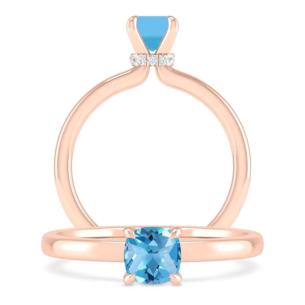 Rose Gold - Blue Topaz
