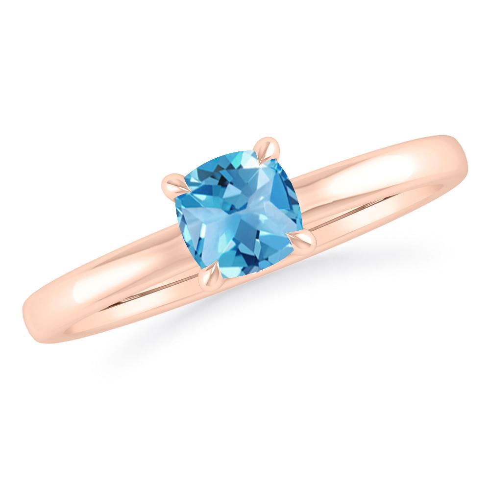 Rose Gold - Blue Topaz