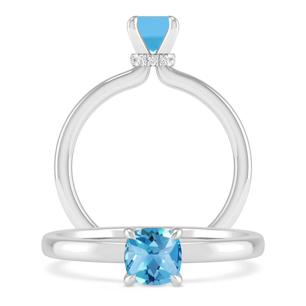 White Gold - Blue Topaz