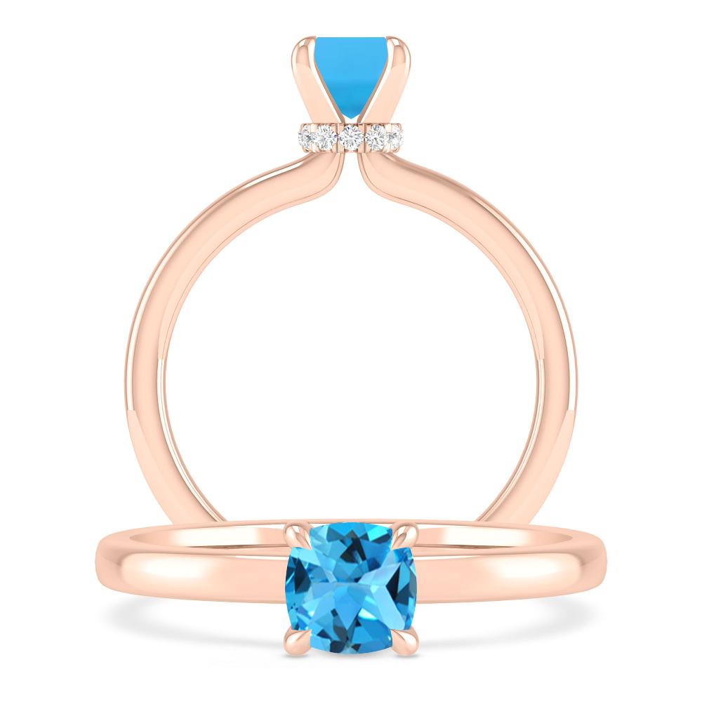 Rose Gold - Blue Topaz