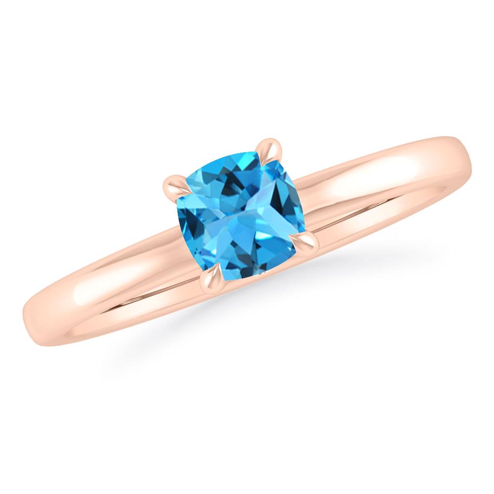 Rose Gold - Blue Topaz
