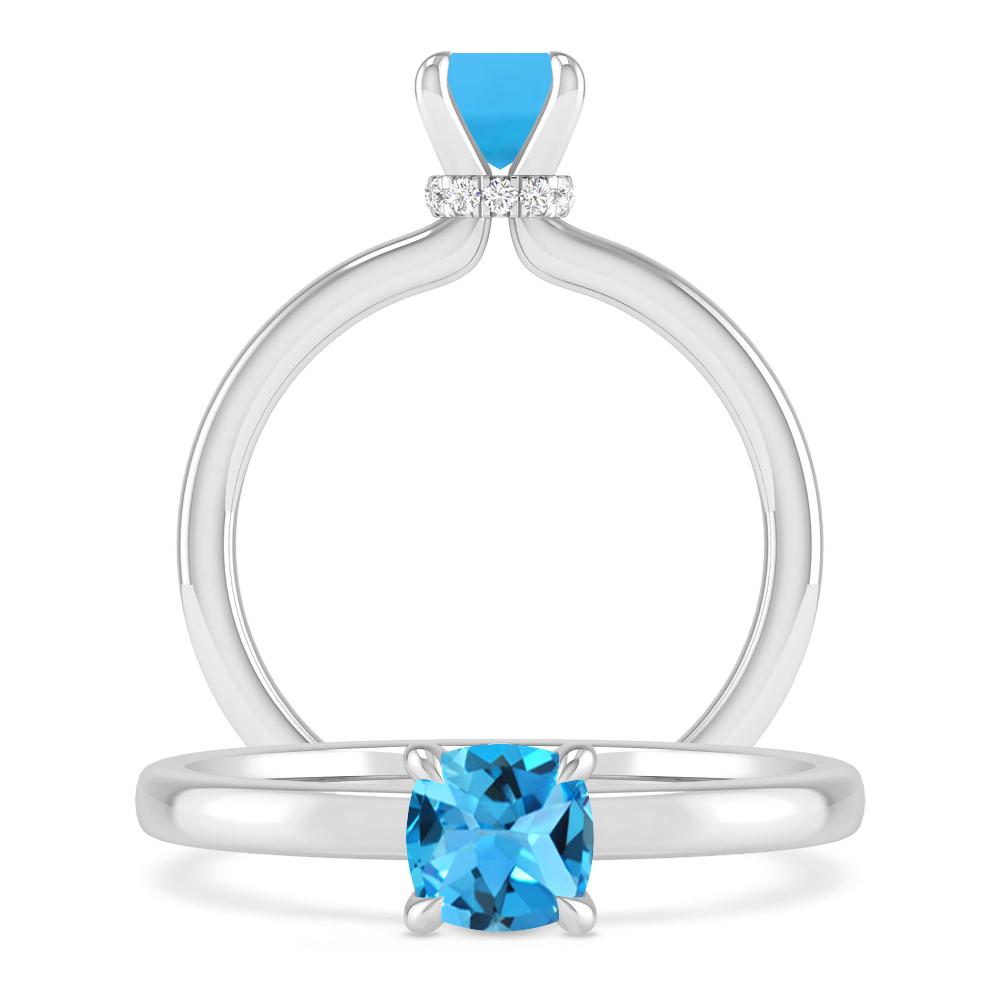 White Gold - Blue Topaz