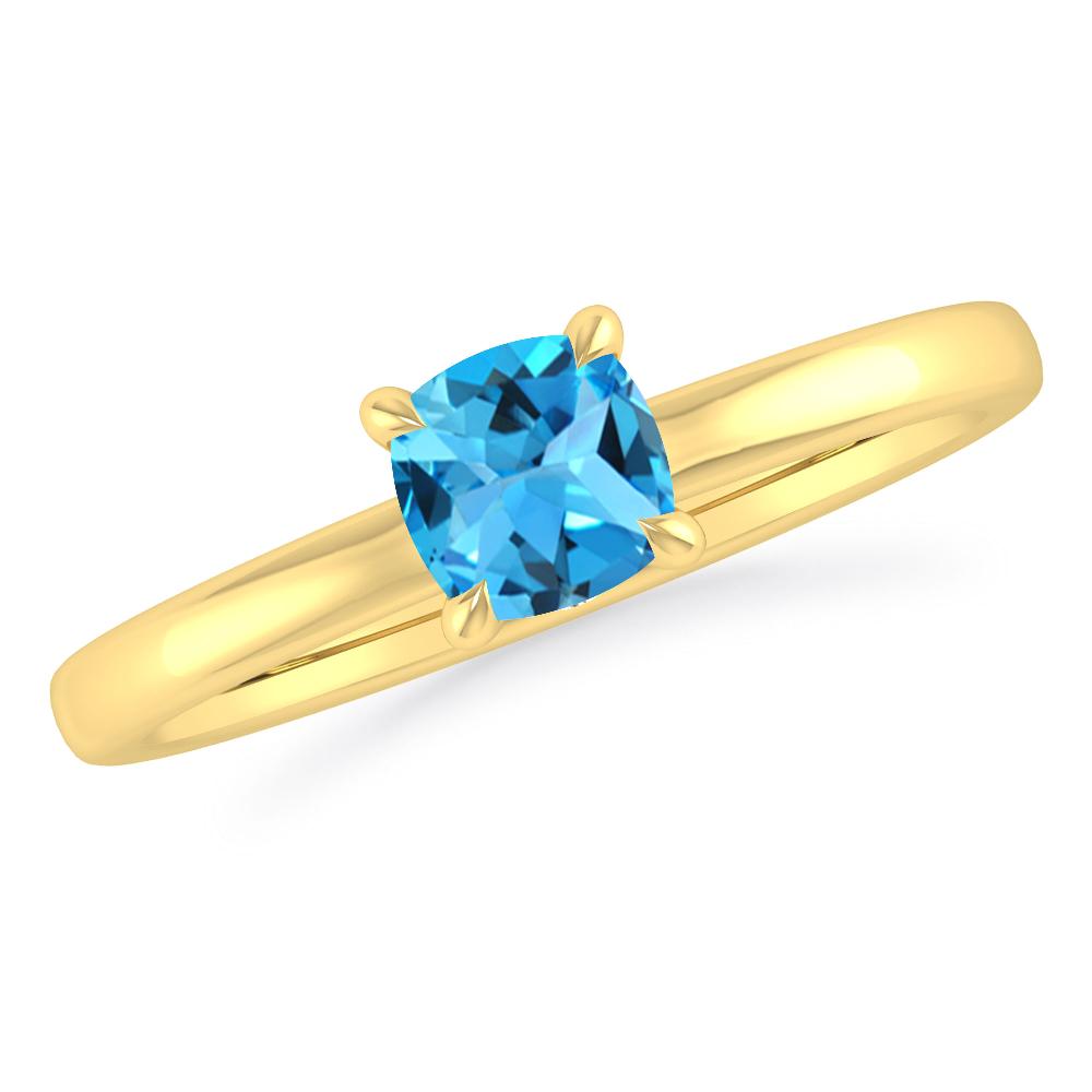 Yellow Gold - Blue Topaz