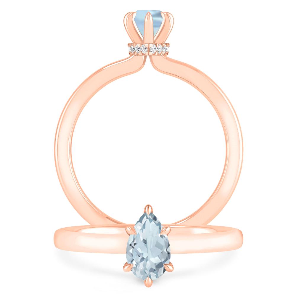 Rose Gold - Aquamarine