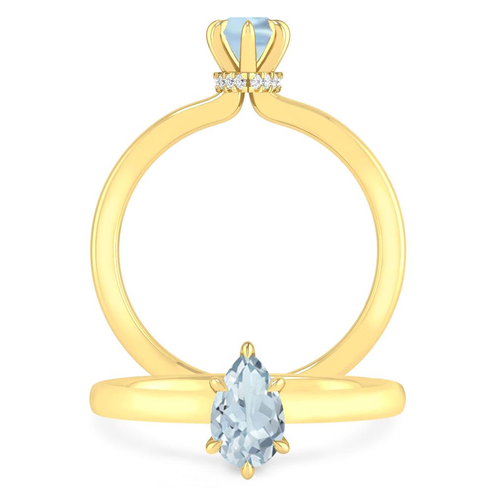 Yellow Gold - Aquamarine