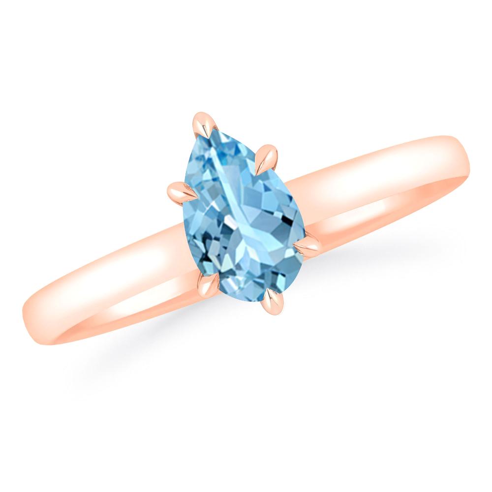 Rose Gold - Aquamarine