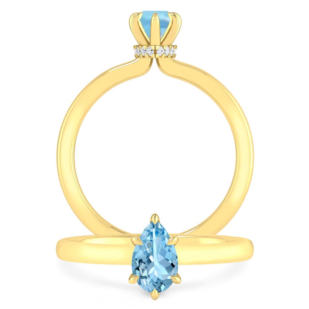 Yellow Gold - Aquamarine