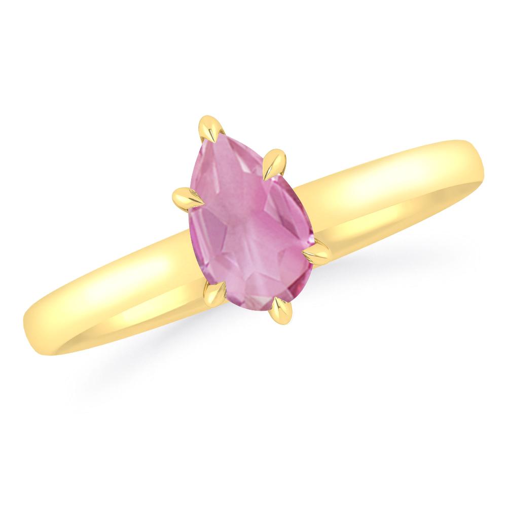 Yellow Gold - Pink Tourmaline