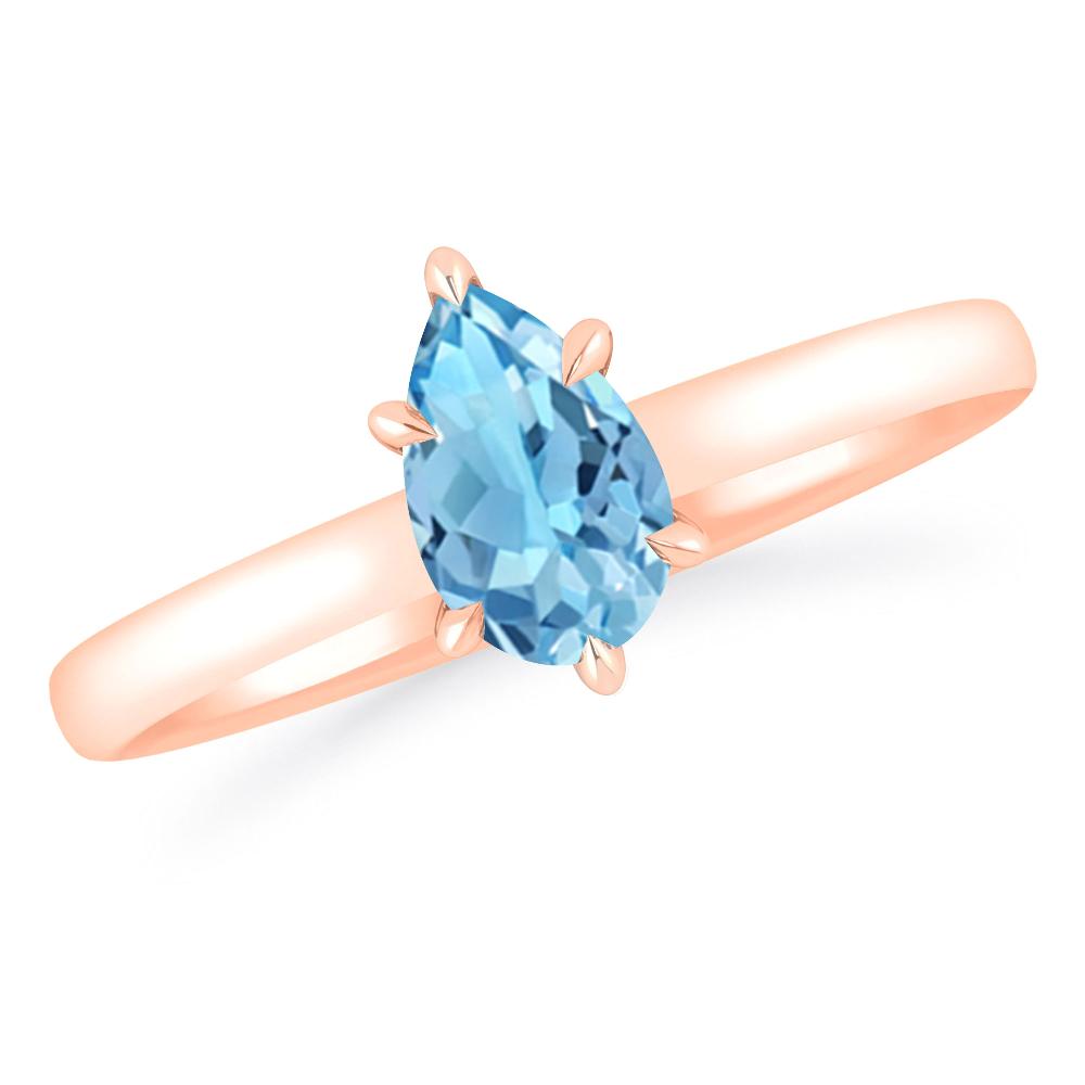 Rose Gold - Blue Topaz