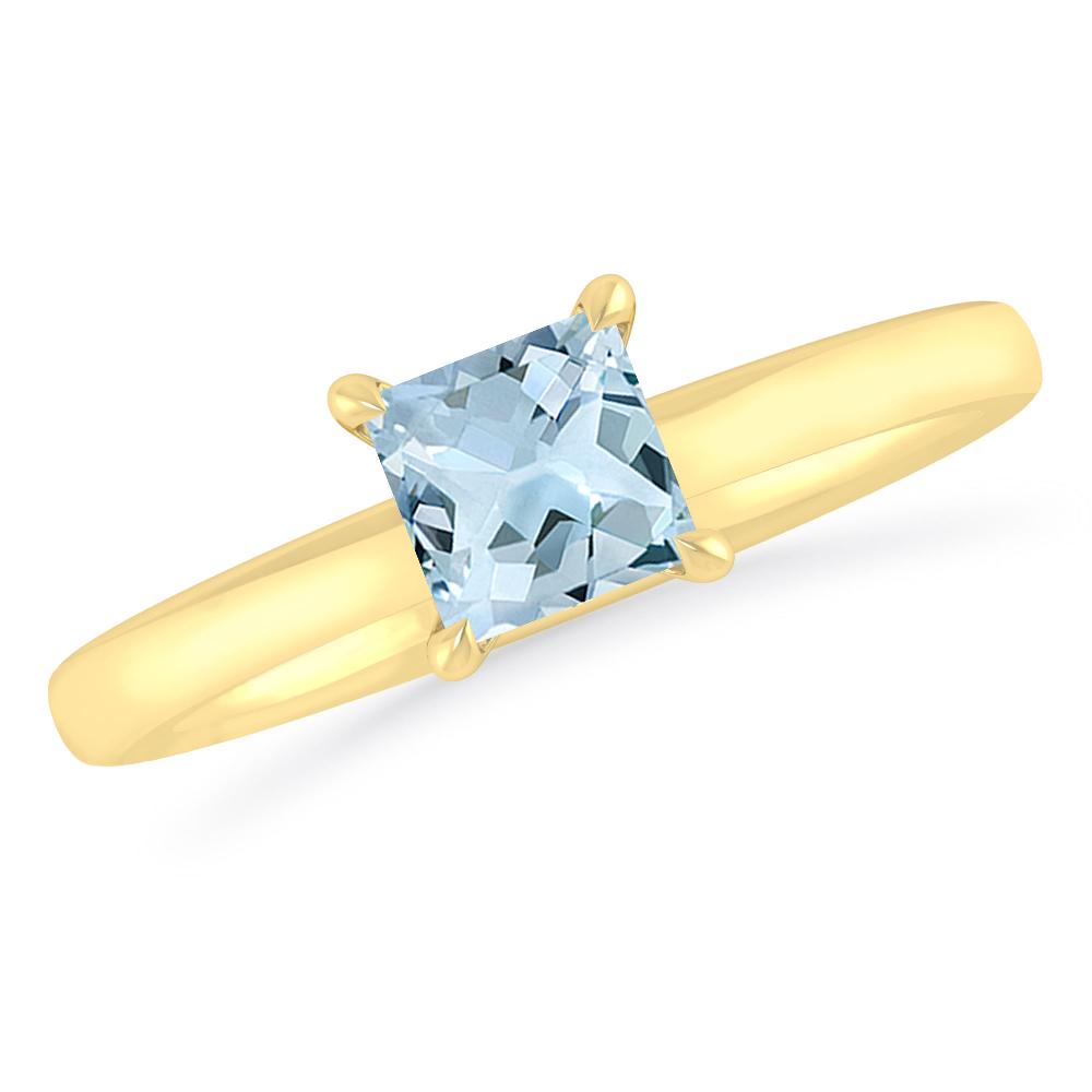 Yellow Gold - Aquamarine