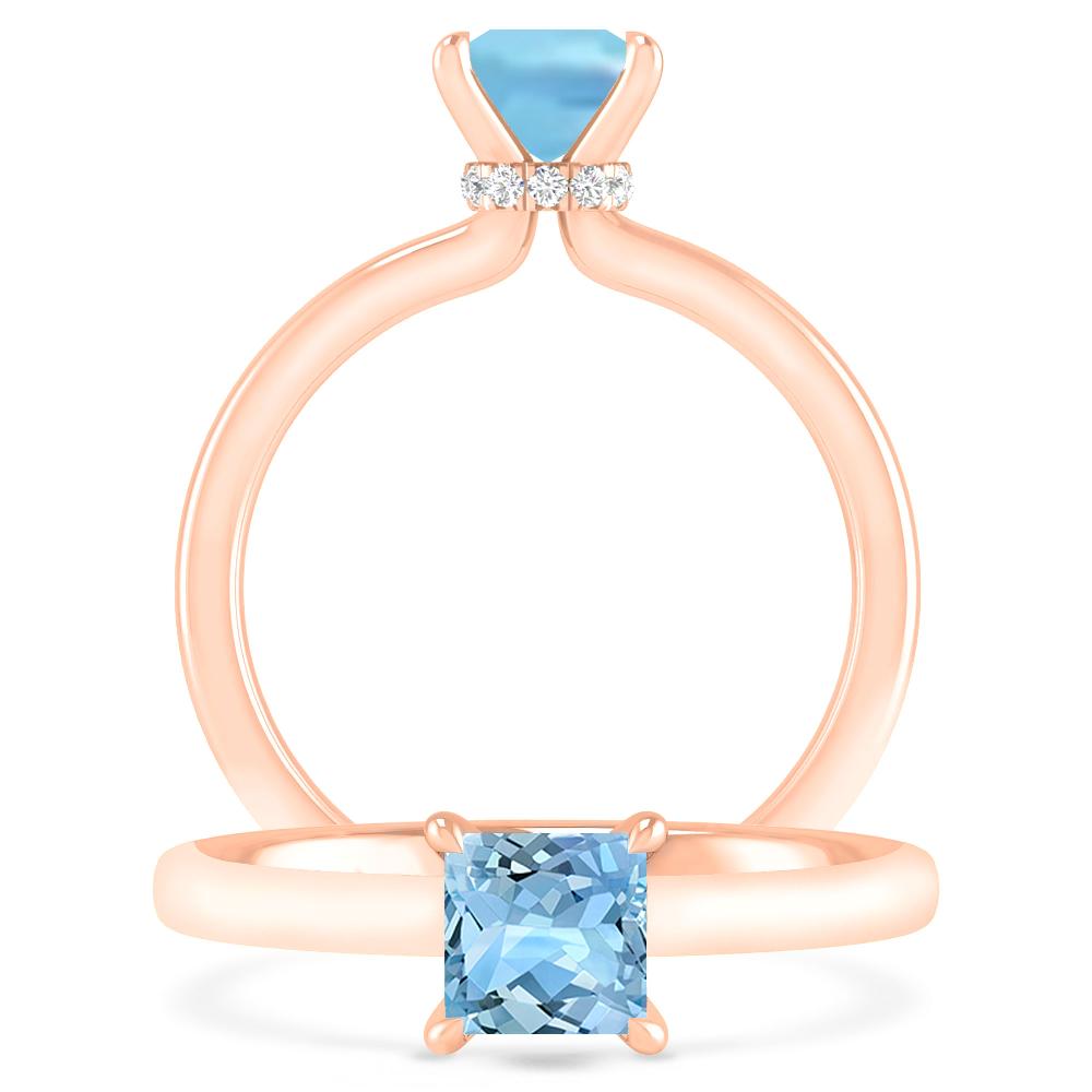 Rose Gold - Aquamarine