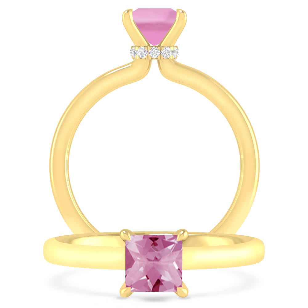 Yellow Gold - Pink Tourmaline