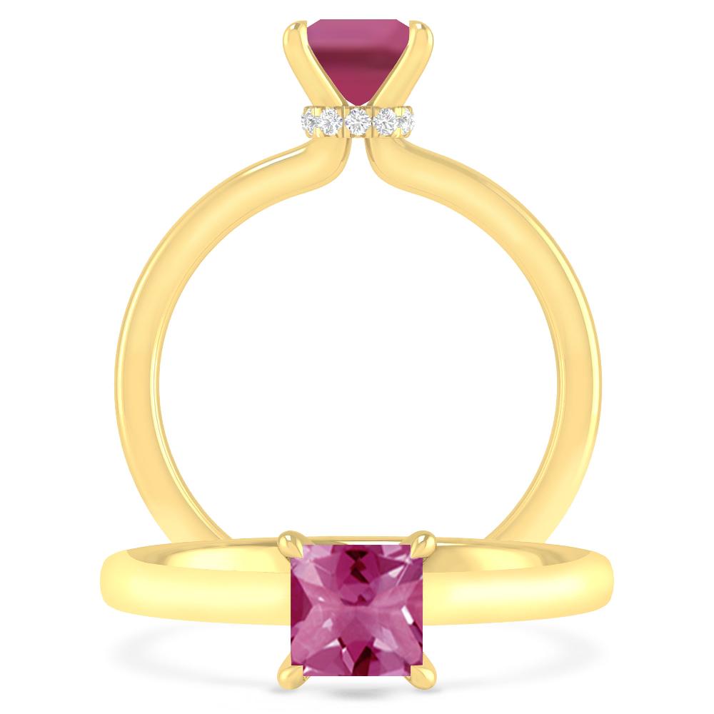 Yellow Gold - Pink Tourmaline