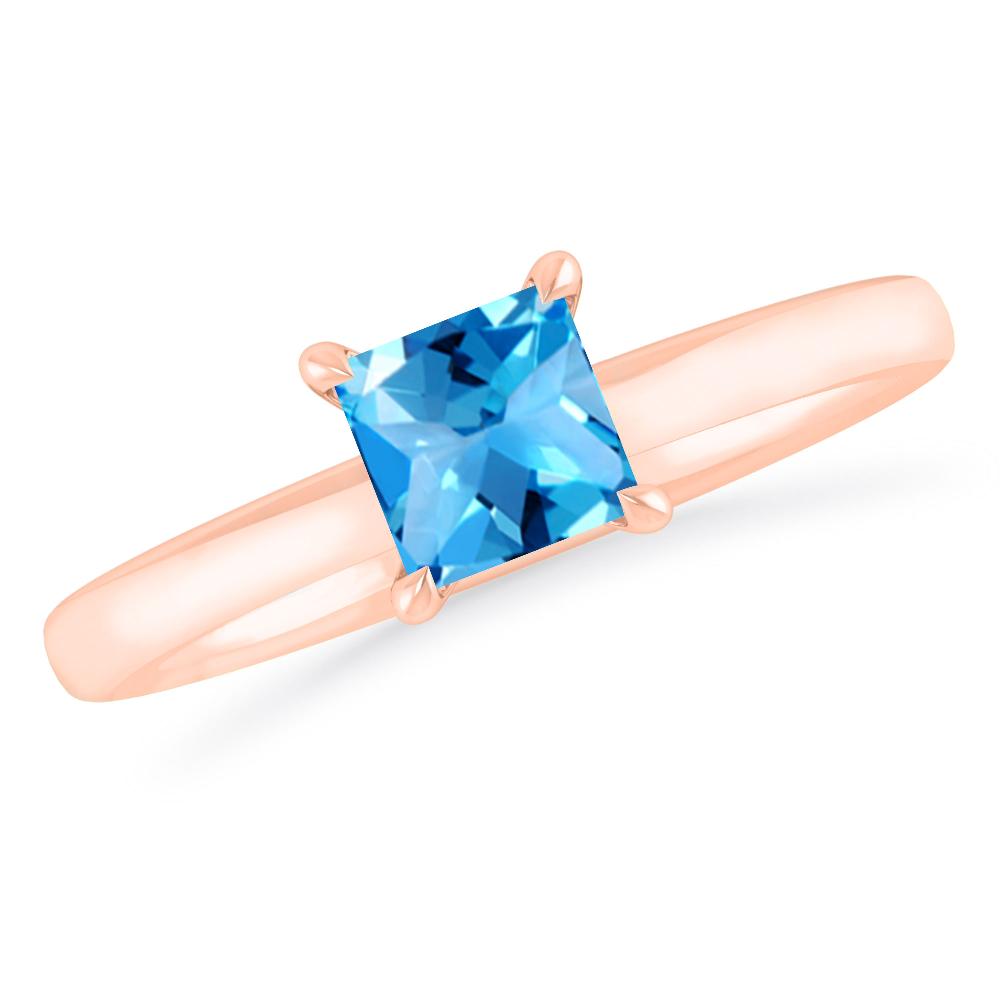 Rose Gold - Blue Topaz