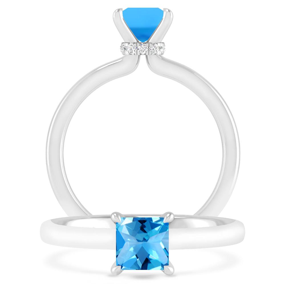 White Gold - Blue Topaz