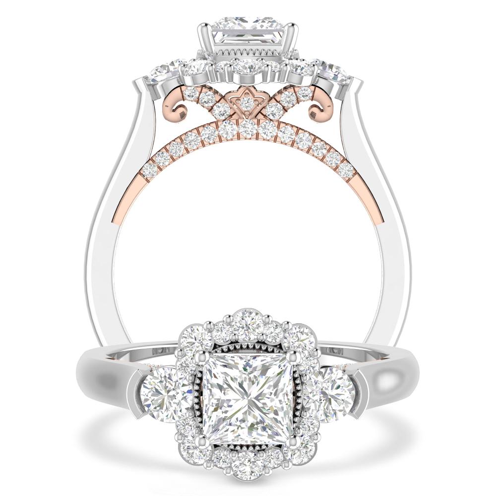 White Gold/Rose Gold - 1 3/4