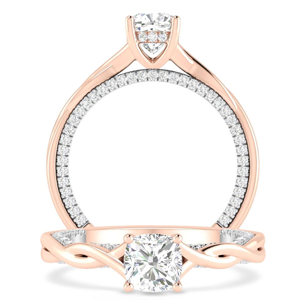 Rose Gold/White Gold - Cushion