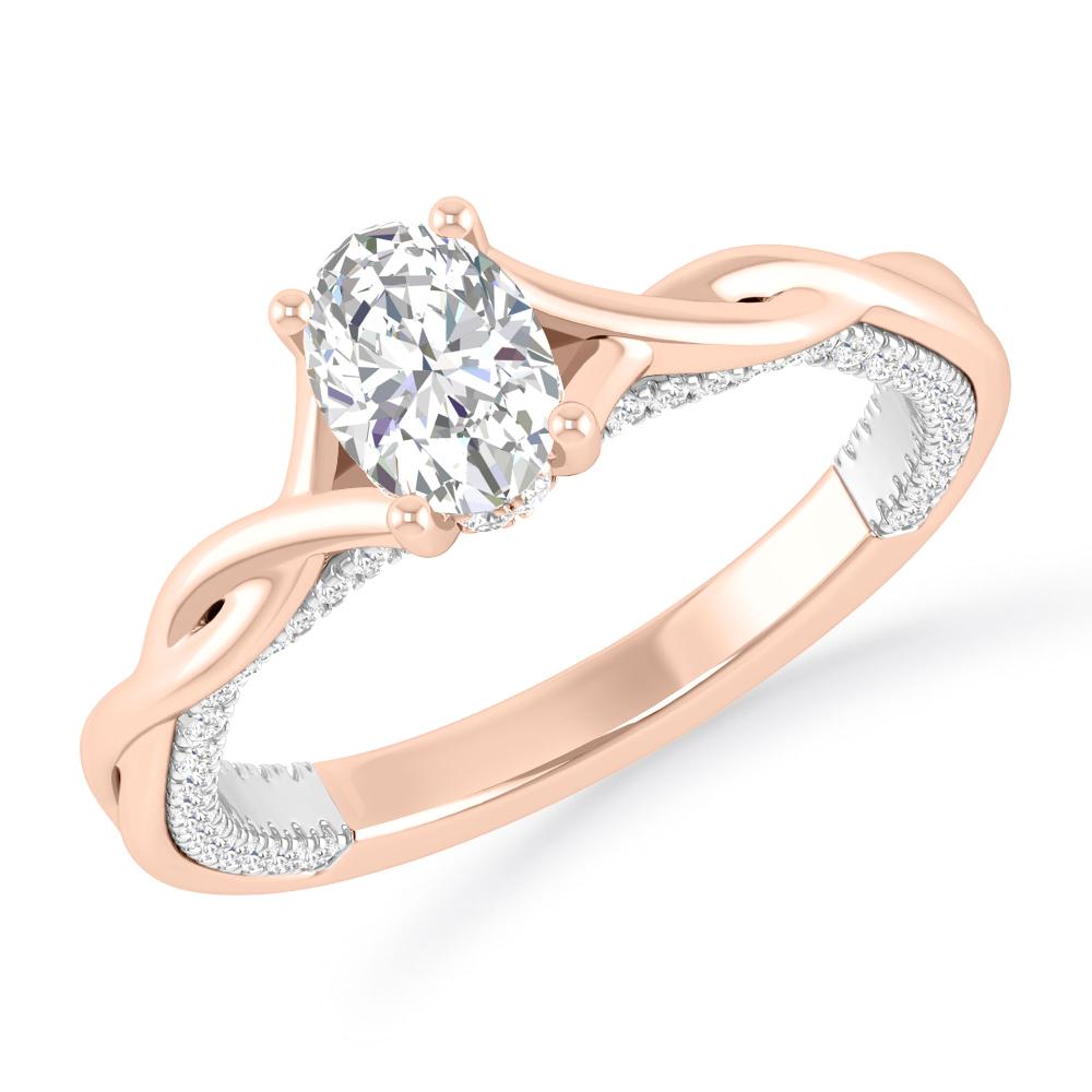 Rose Gold/White Gold - Oval