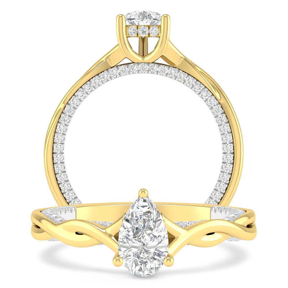 Yellow Gold/White Gold - Pear