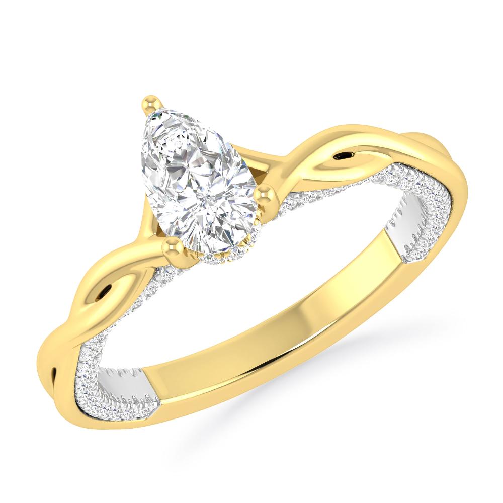 Yellow Gold/White Gold - Pear