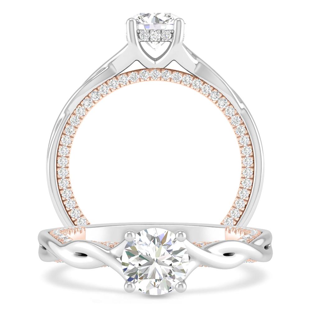 White Gold/Rose Gold - Round