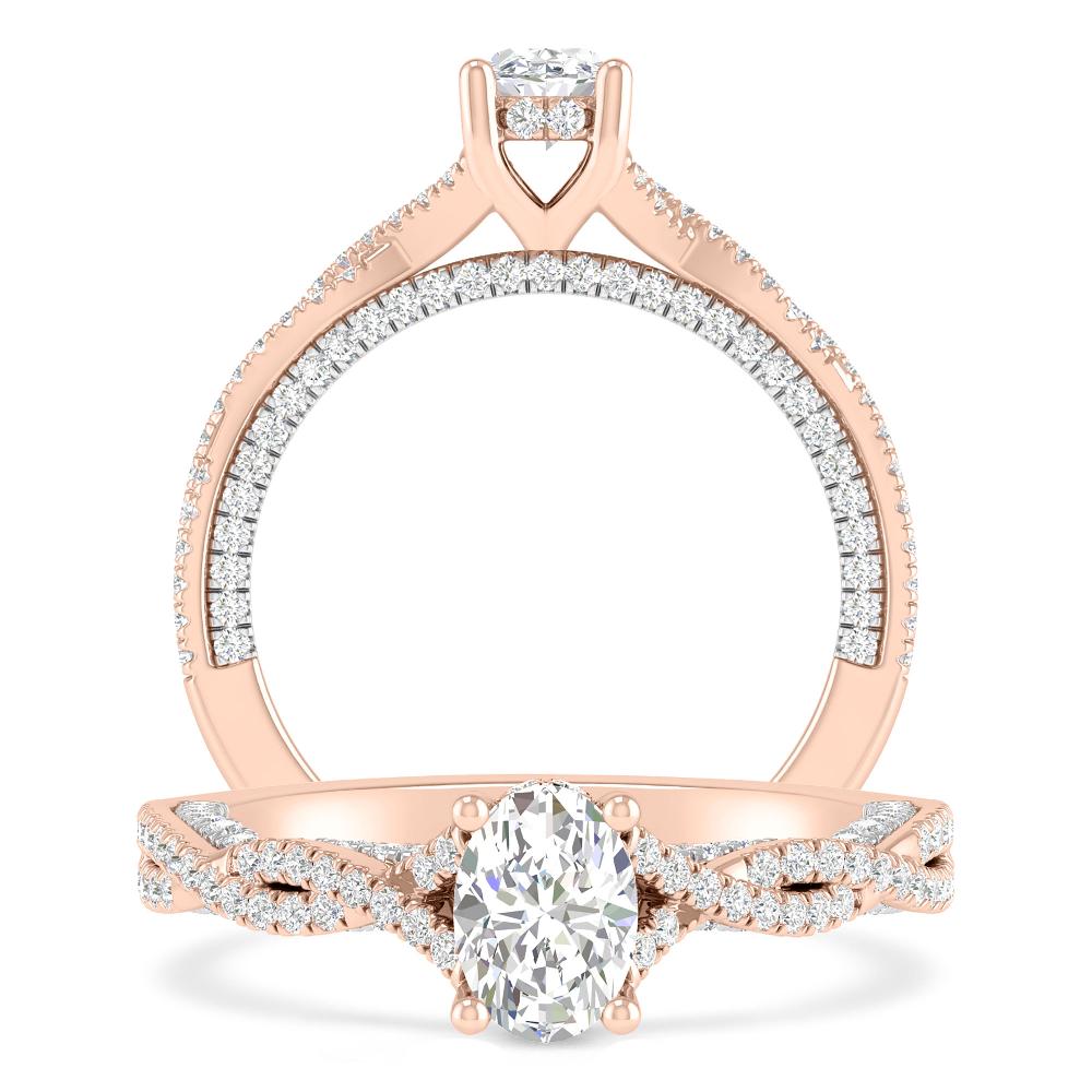 Rose Gold/White Gold - Oval