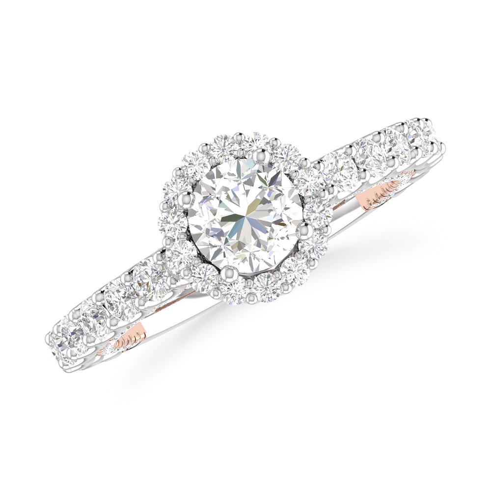White Gold/Rose Gold - Round