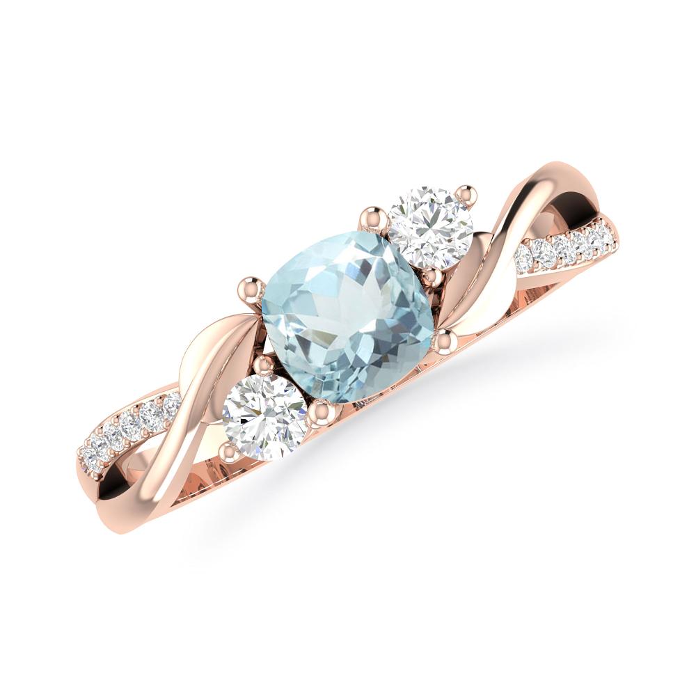 Rose Gold - Aquamarine