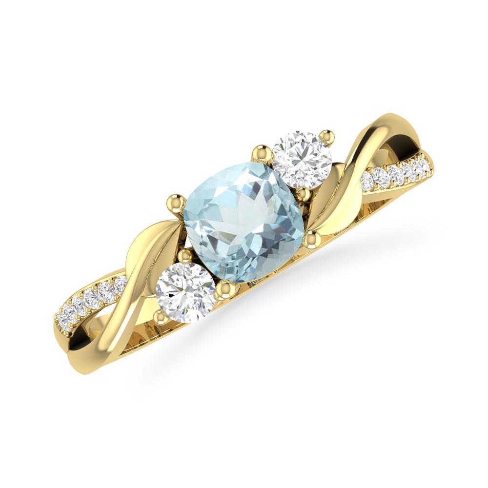 Yellow Gold - Aquamarine