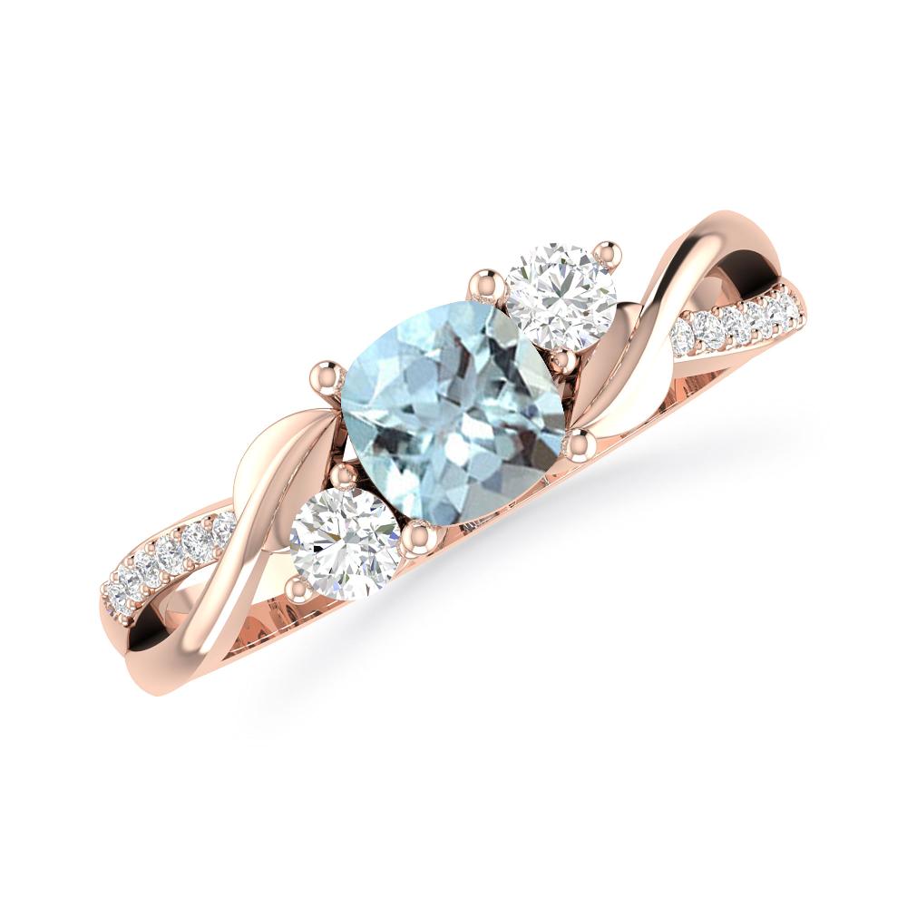 Rose Gold - Aquamarine