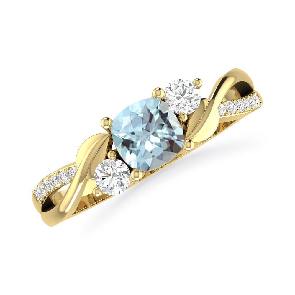 Yellow Gold - Aquamarine
