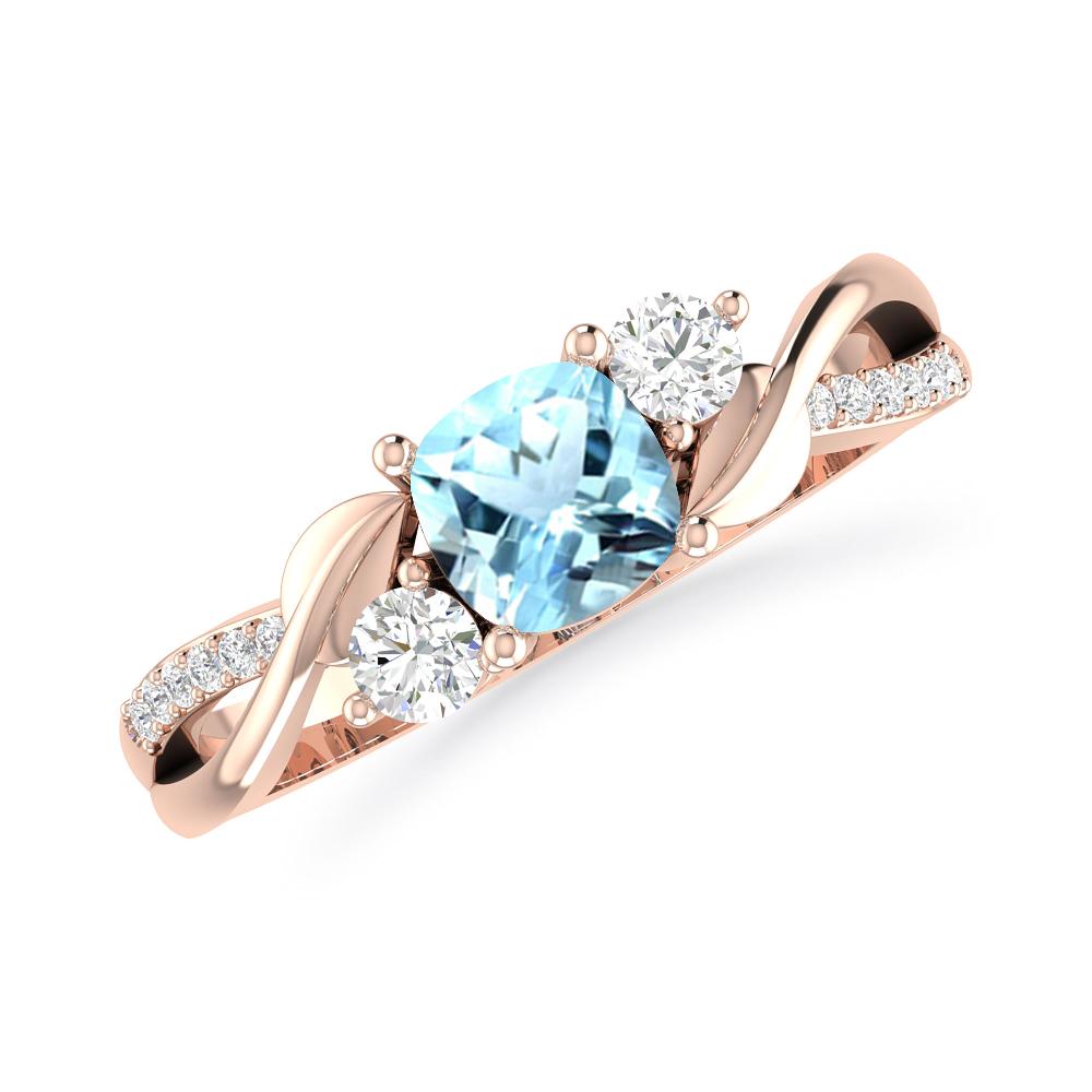 Rose Gold - Aquamarine