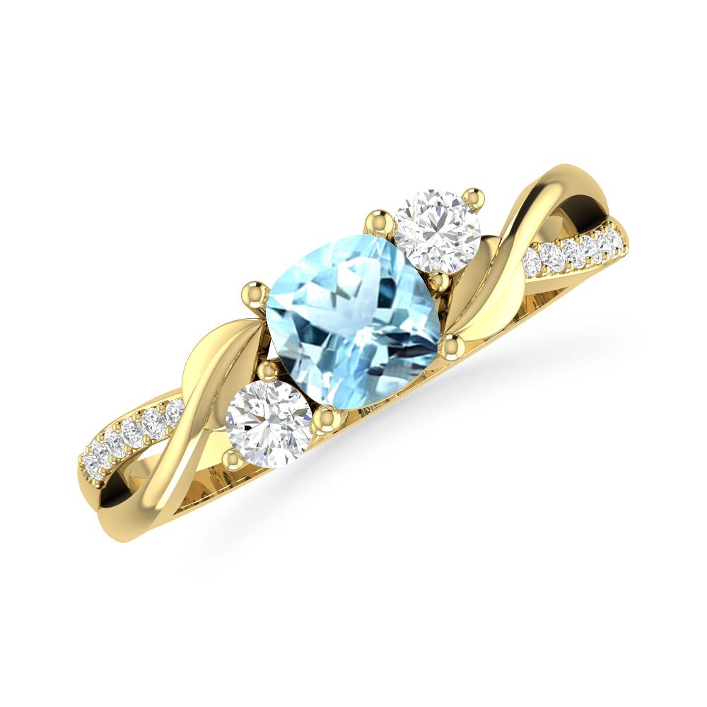 Yellow Gold - Aquamarine