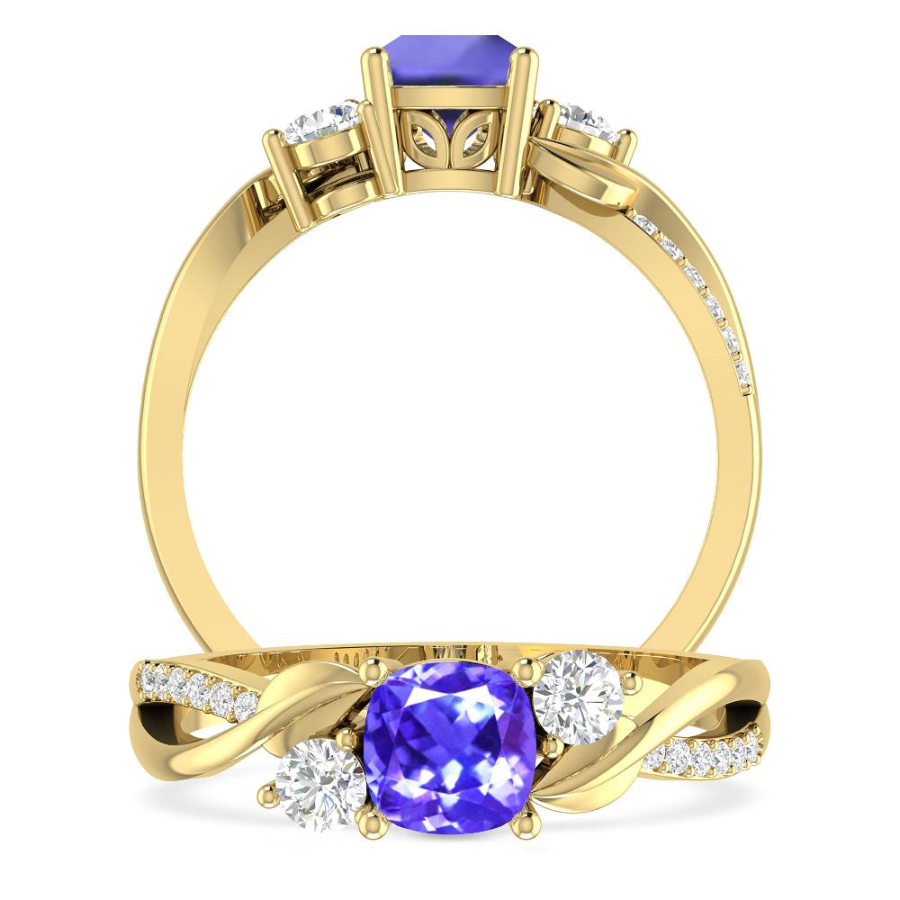 Yellow Gold - Tanzanite