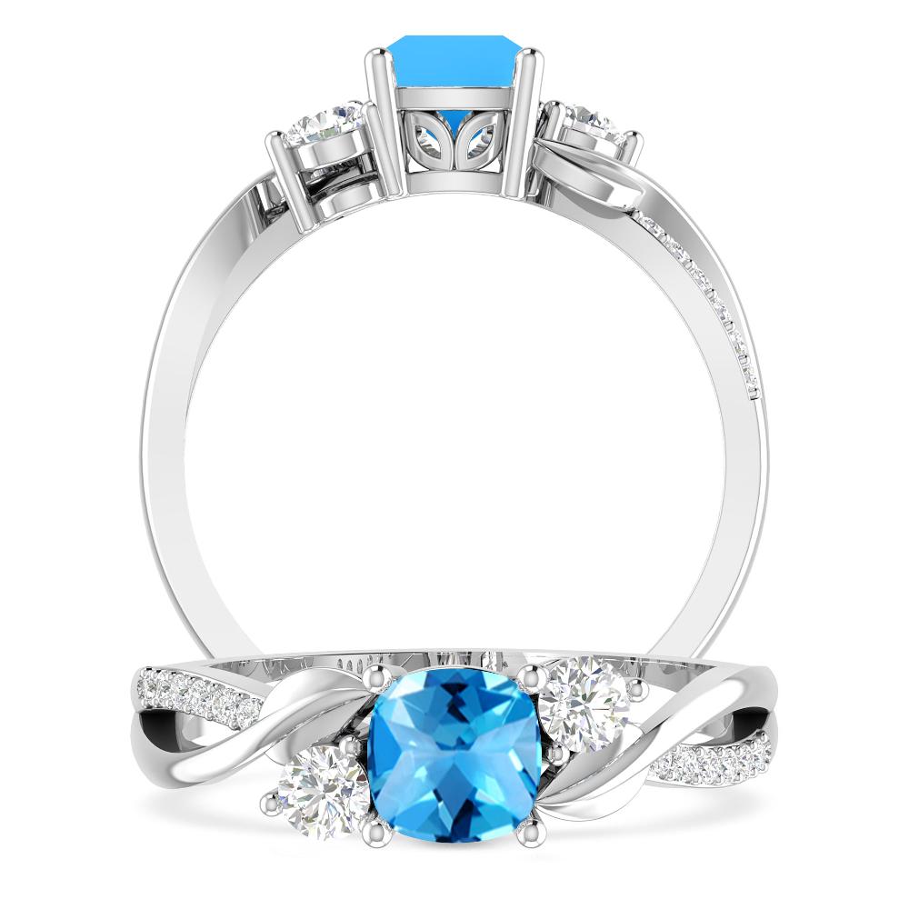 White Gold - Blue Topaz