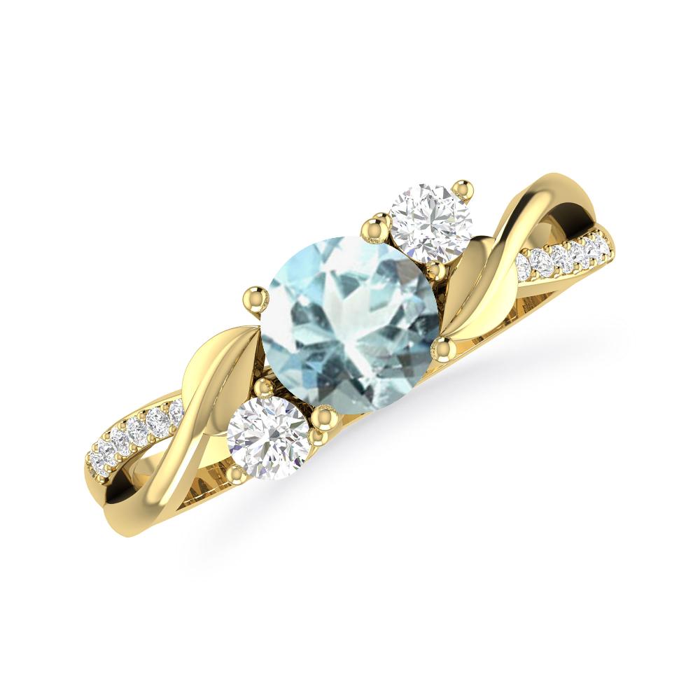 Yellow Gold - Aquamarine