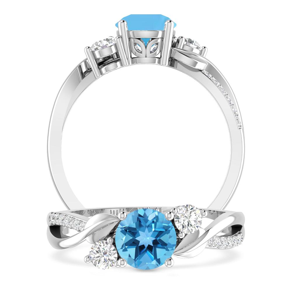 White Gold - Blue Topaz