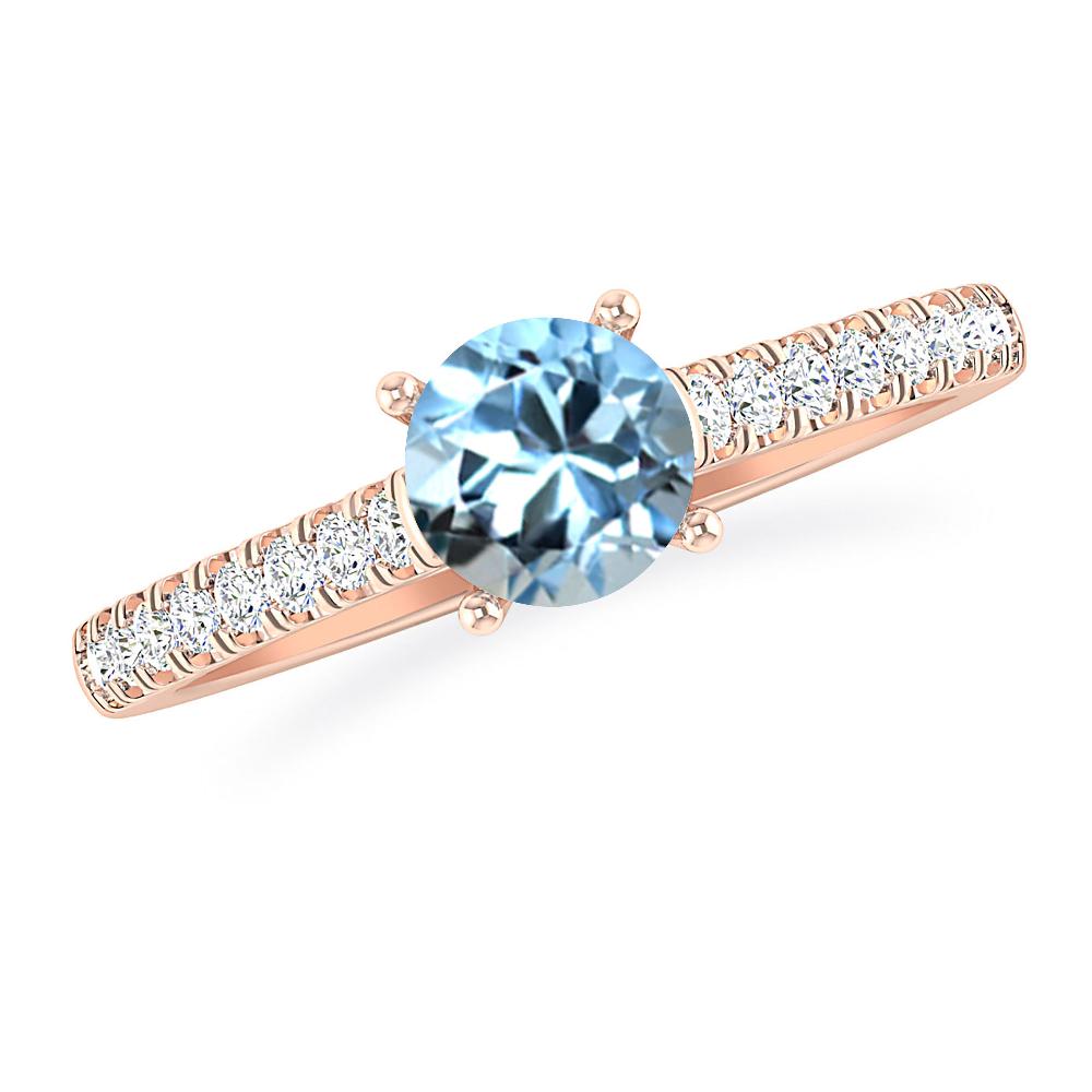 Rose Gold - Aquamarine