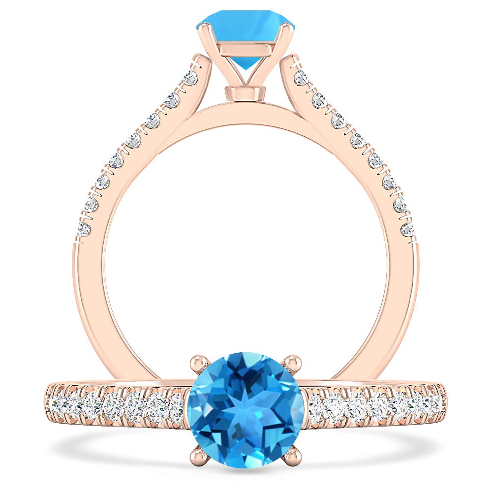 Rose Gold - Blue Topaz