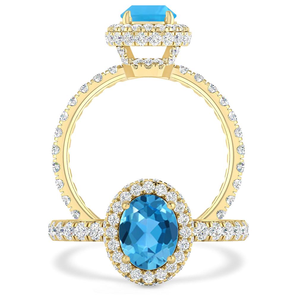 Yellow Gold - Blue Topaz