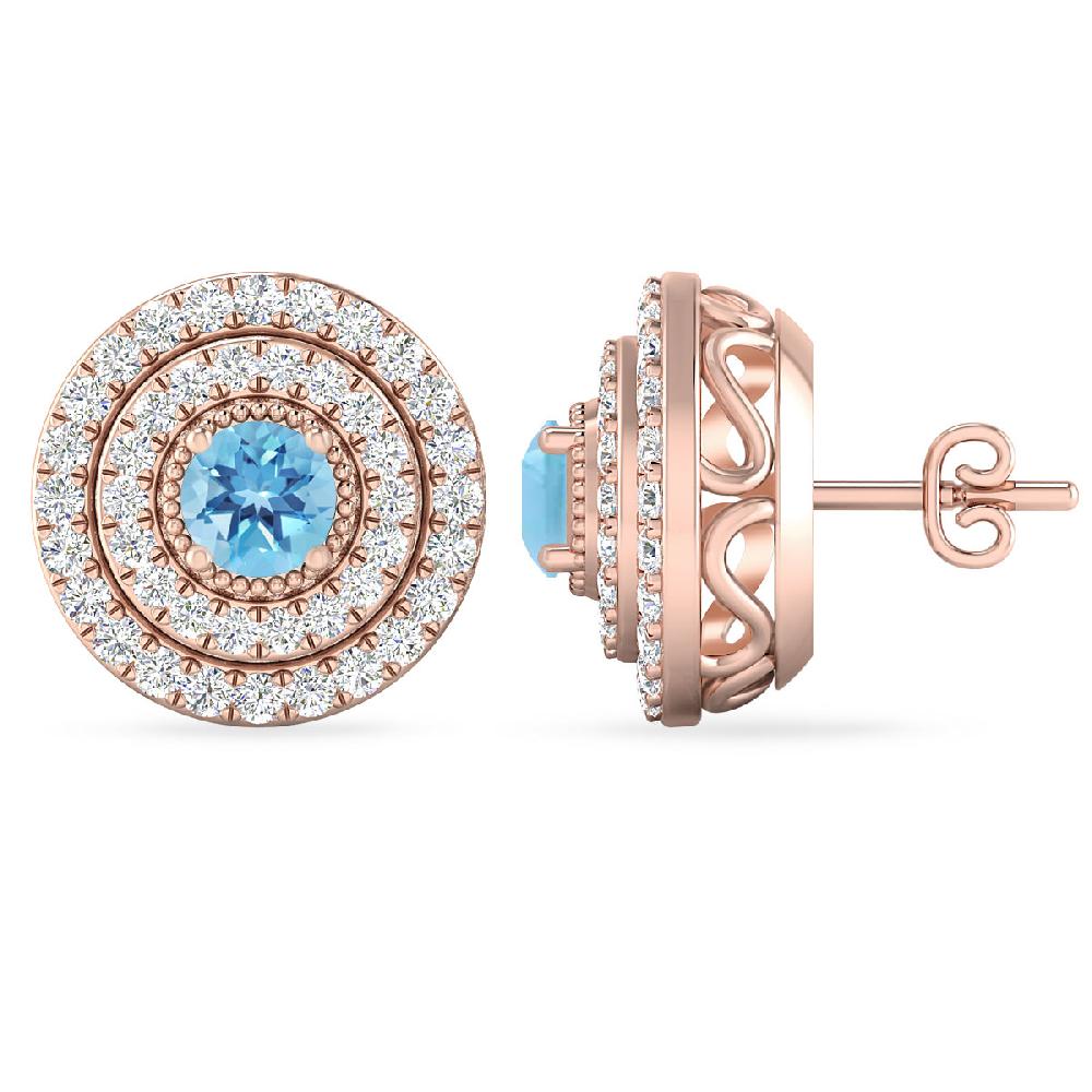 Rose Gold - Blue Topaz