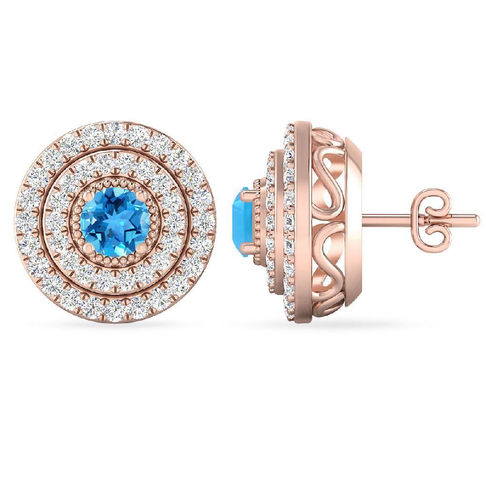 Rose Gold - Blue Topaz