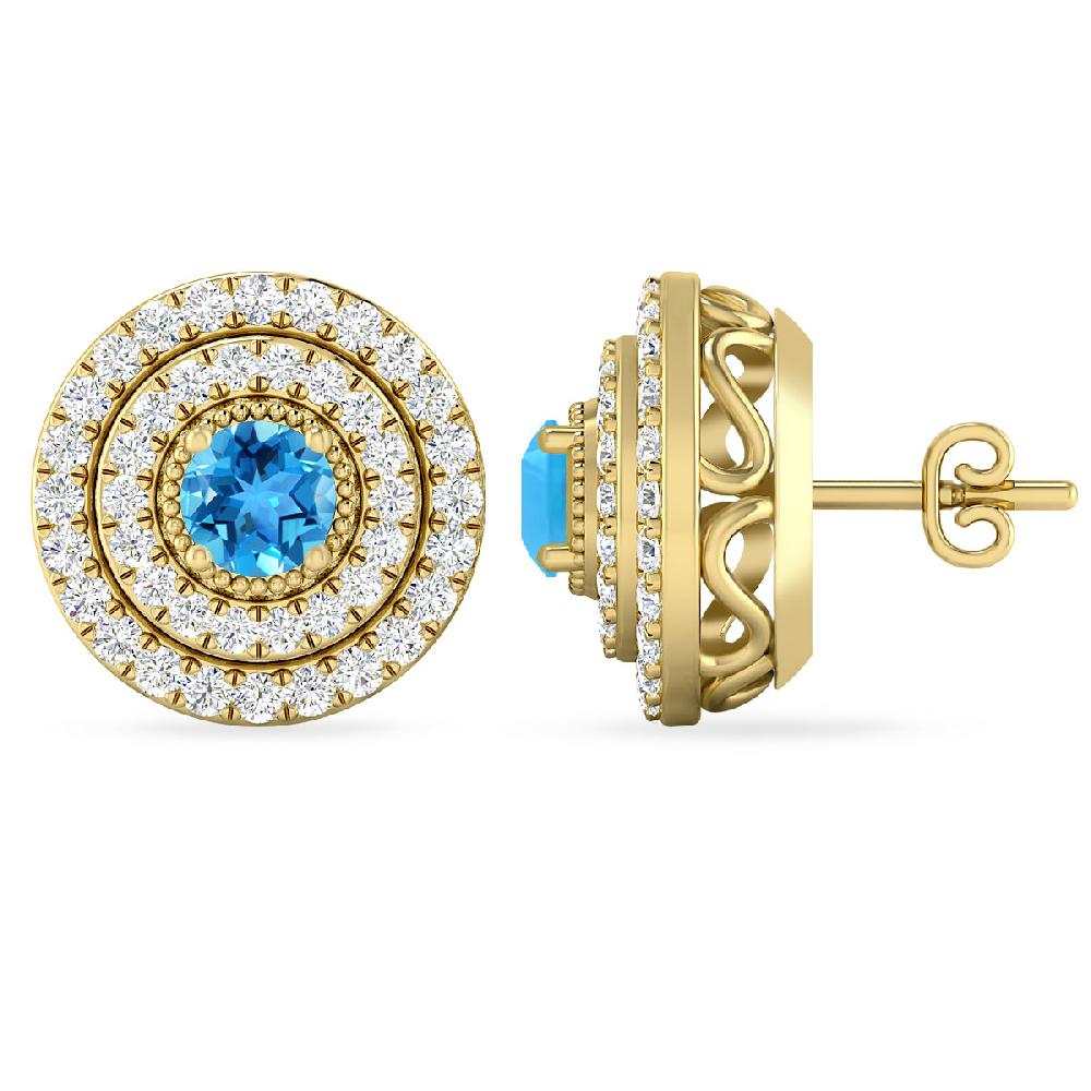 Yellow Gold - Blue Topaz