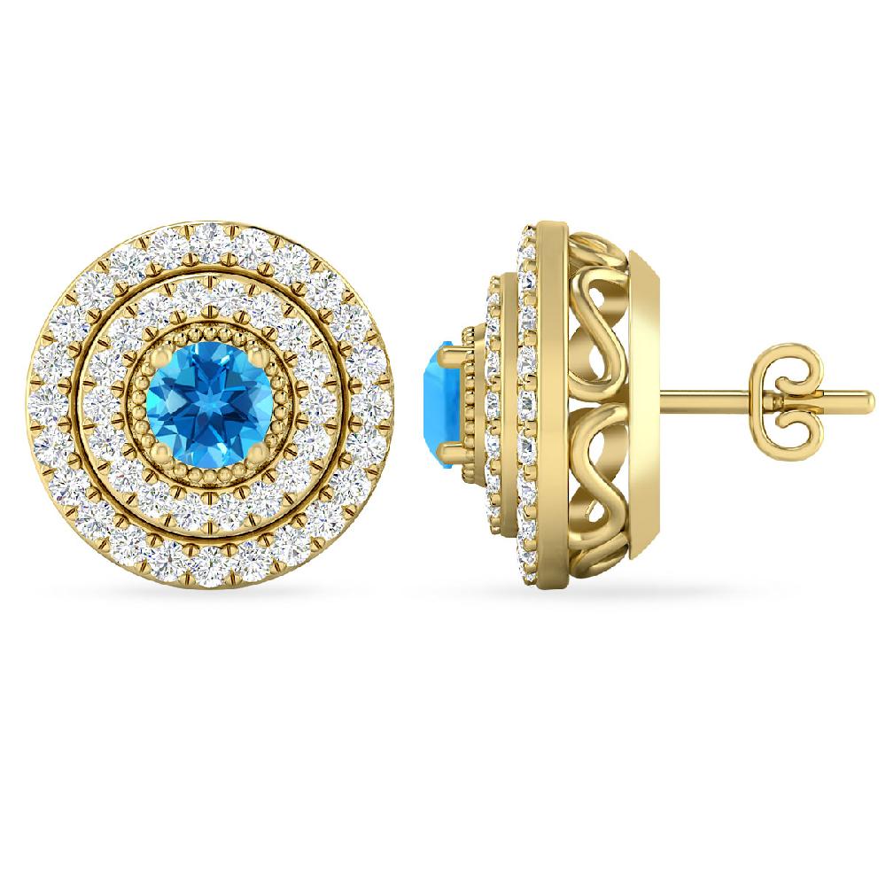 Yellow Gold - Blue Topaz