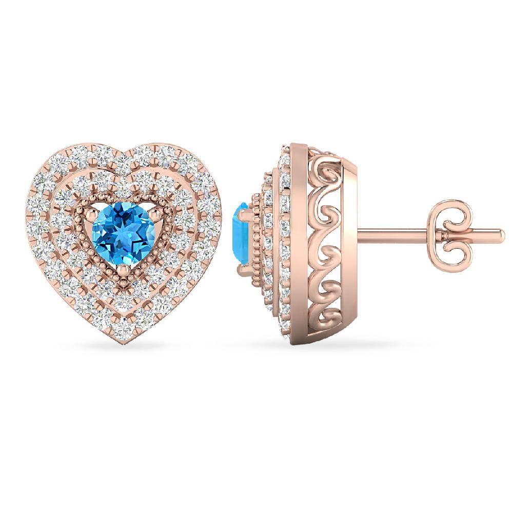 Rose Gold - Blue Topaz