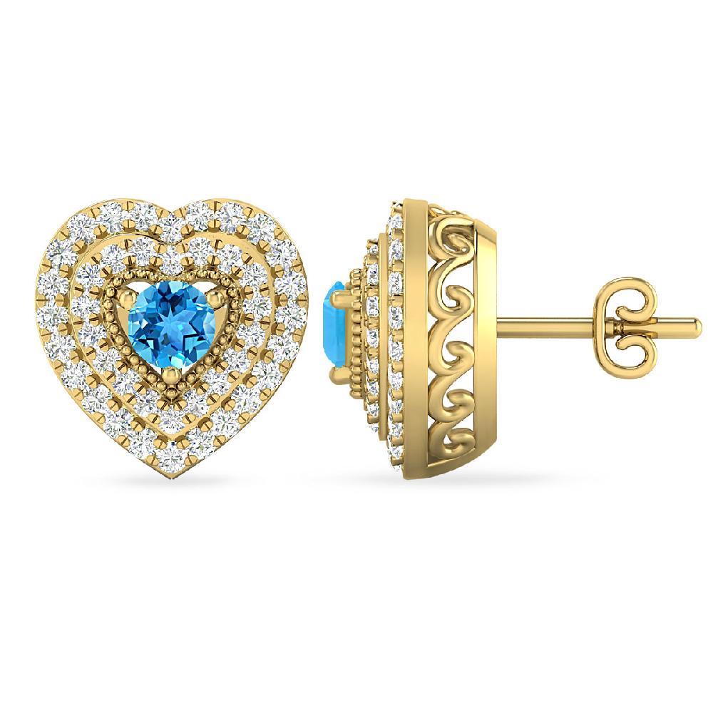 Yellow Gold - Blue Topaz