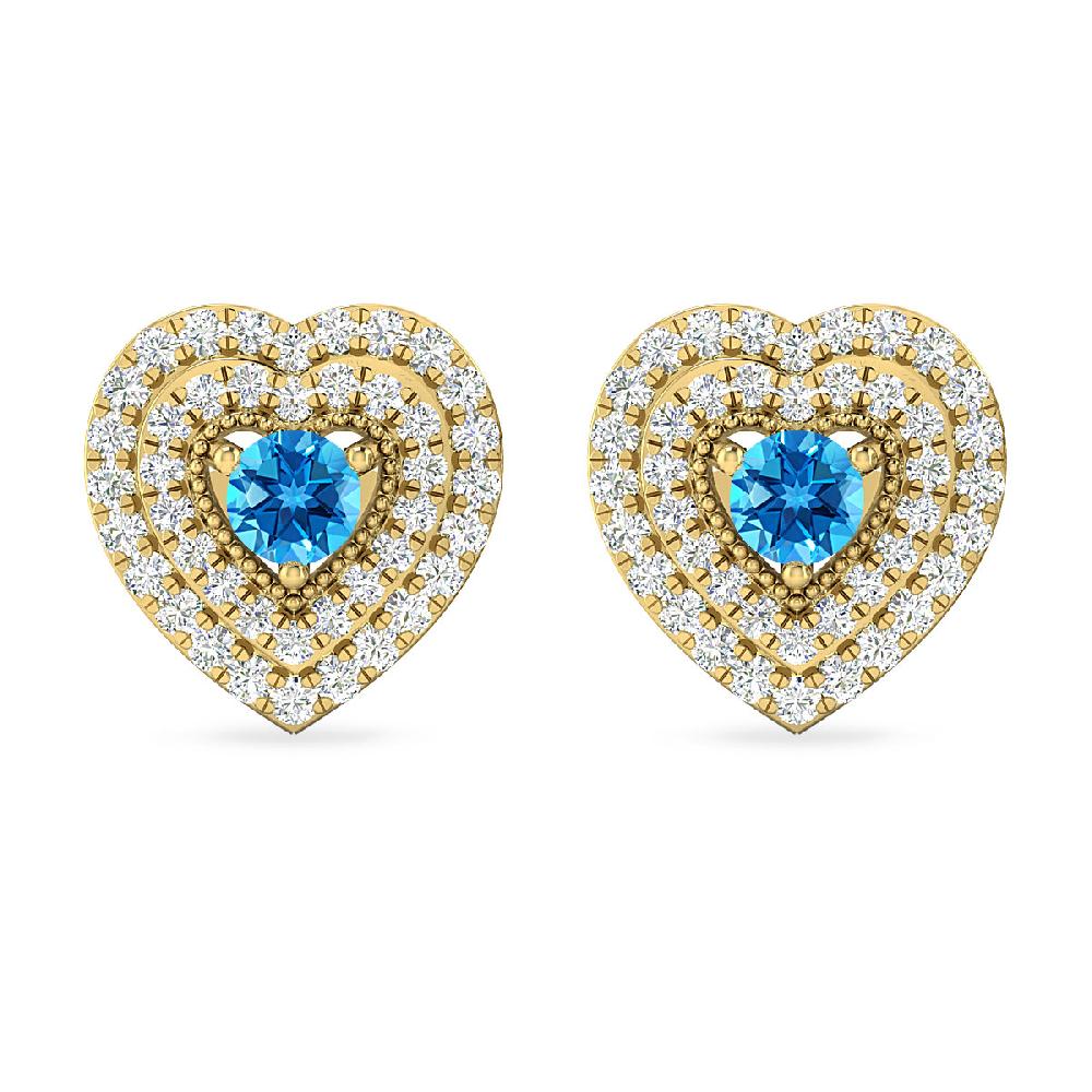 Yellow Gold - Blue Topaz